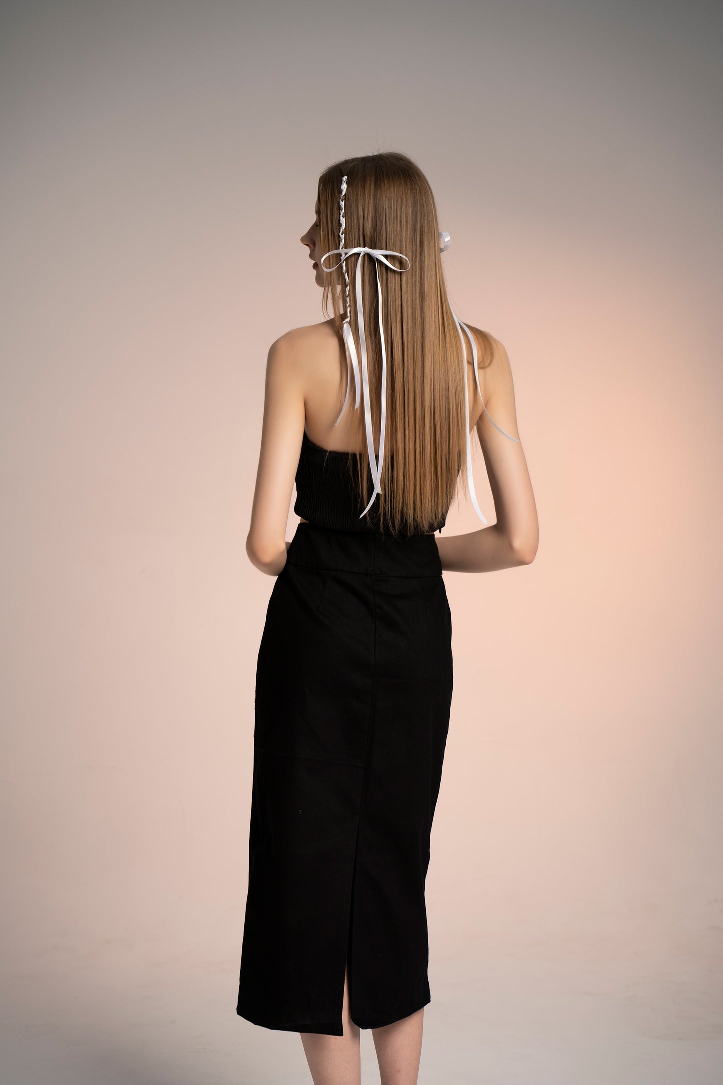 Karina Texture Tube Top In Black