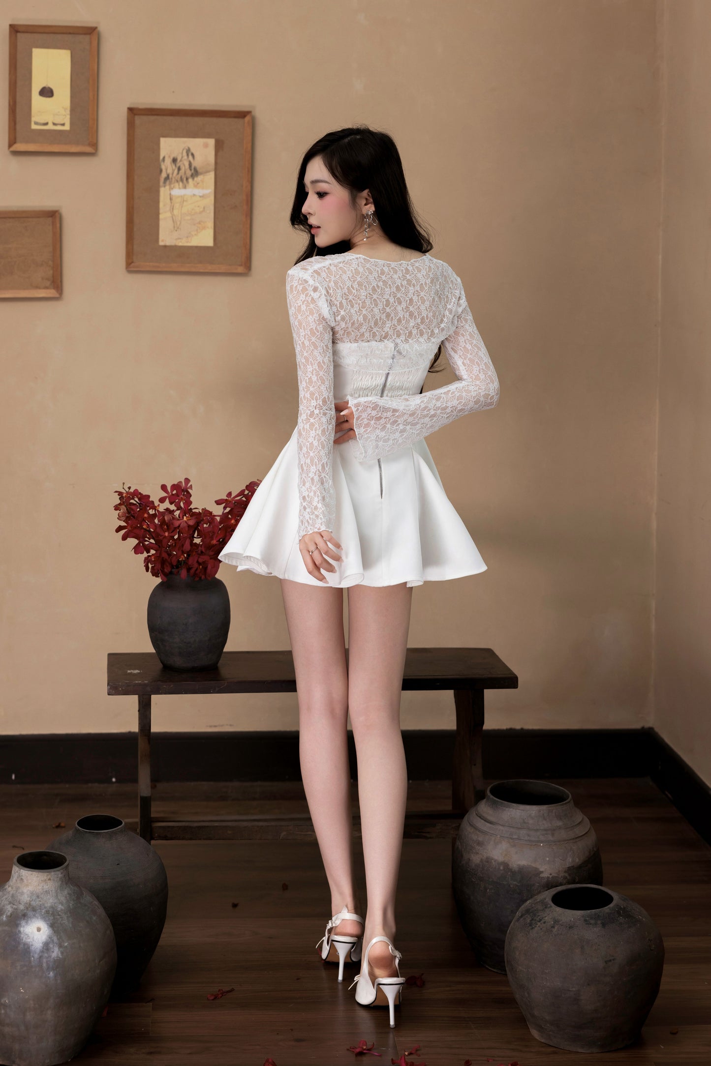 Vivienne Mini Dress with Lace Bolero (Detachable Ribbon)