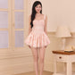 Aria Drop Waist Mini Dress - Pink Checkered