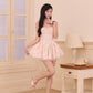 Aria Drop Waist Mini Dress - Pink Checkered