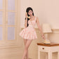 Aria Drop Waist Mini Dress - Pink Checkered