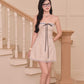 Cleo Ribbon Mini Dress - White Checkered