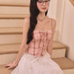 Gemma Clasp Plaid Top - Pink Checkered