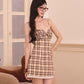 Nova Brown Plaid A line Mini Dress (PO - 40 Days)