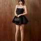 Kiara Corset With Decorative Pearls and Lace Mini Dress - Black