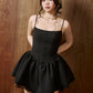 Kiara Corset With Decorative Pearls and Lace Mini Dress - Black