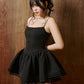Kiara Corset With Decorative Pearls and Lace Mini Dress - Black