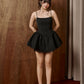 Kiara Corset With Decorative Pearls and Lace Mini Dress - Black