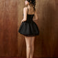 Kiara Corset With Decorative Pearls and Lace Mini Dress - Black