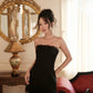 Jelina Tube Lace Dress - Black (Removable Straps)