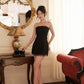 Jelina Tube Lace Dress - Black (Removable Straps)