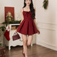 Chrissy Pleated Dress - Burgundy