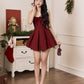 Chrissy Pleated Dress - Burgundy