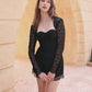 Venise Lace Bustier Halter Mini Dress