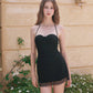 Venise Lace Bustier Halter Mini Dress