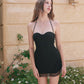 Venise Lace Bustier Halter Mini Dress