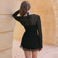 Venise Lace Bustier Halter Mini Dress
