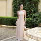 Alyssa Premium Satin Silk Maxi Dress - Rose Champagne