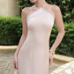 Alyssa Premium Satin Silk Maxi Dress - Rose Champagne