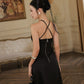 Alyssa Premium Satin Silk Maxi Dress -Black
