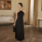 Alyssa Premium Satin Silk Maxi Dress -Black