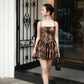 Lexi Lace Drop Waist Mini Dress - Black