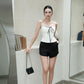 Elena Pleated Bust Top - White