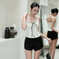 Elena Pleated Bust Top - White