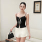 Elena Pleated Bust Top - Black