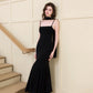 Katherine Cowl Neck Maxi Dress (Comes with Sash) - Black