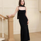 Katherine Cowl Neck Maxi Dress (Comes with Sash) - Black