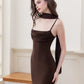 Katherine Cowl Neck Maxi Dress (Comes with Sash) - Brown