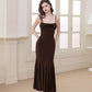 Katherine Cowl Neck Maxi Dress (Comes with Sash) - Brown