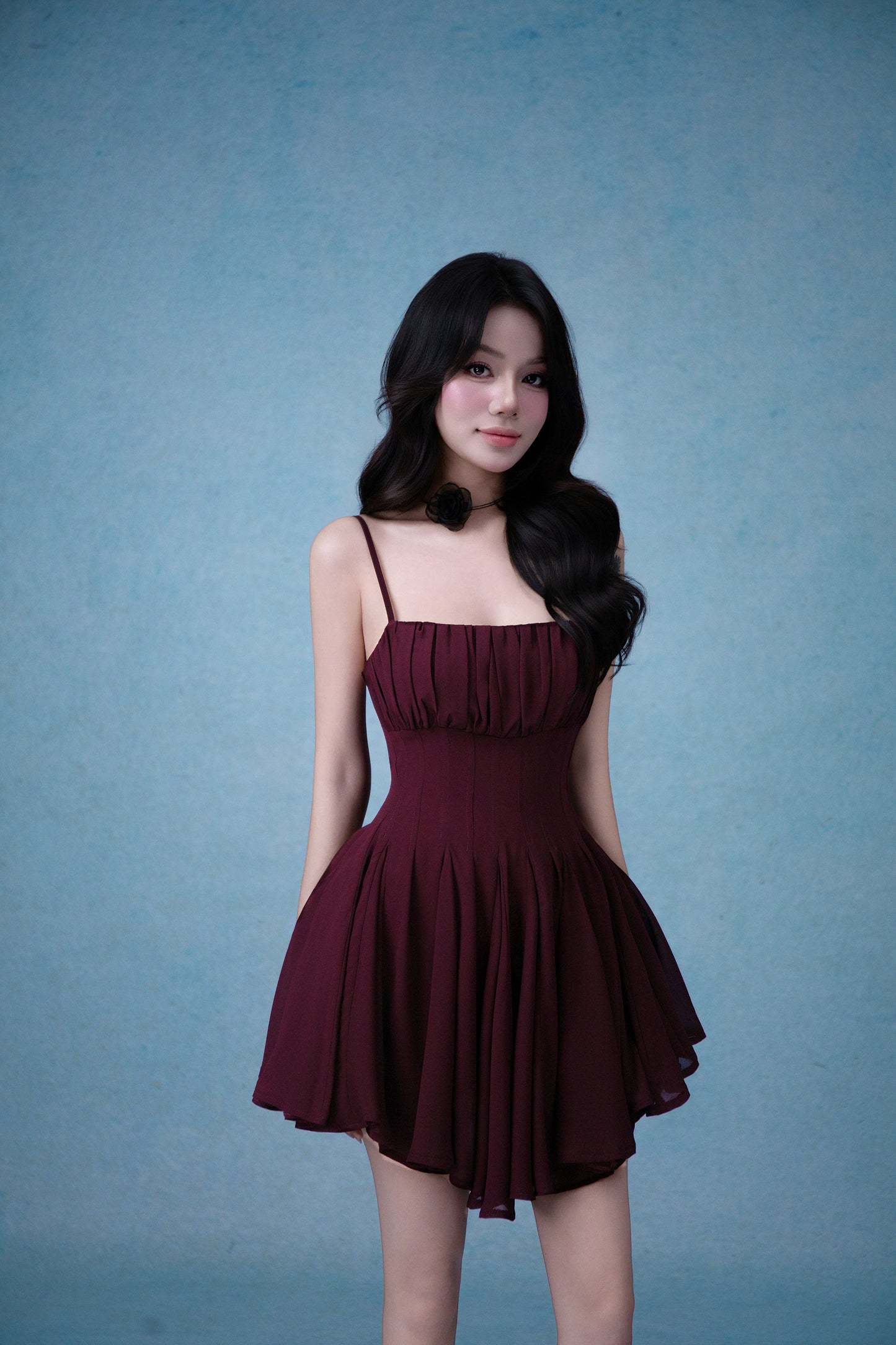 Hera Mini Dress In Burgundy