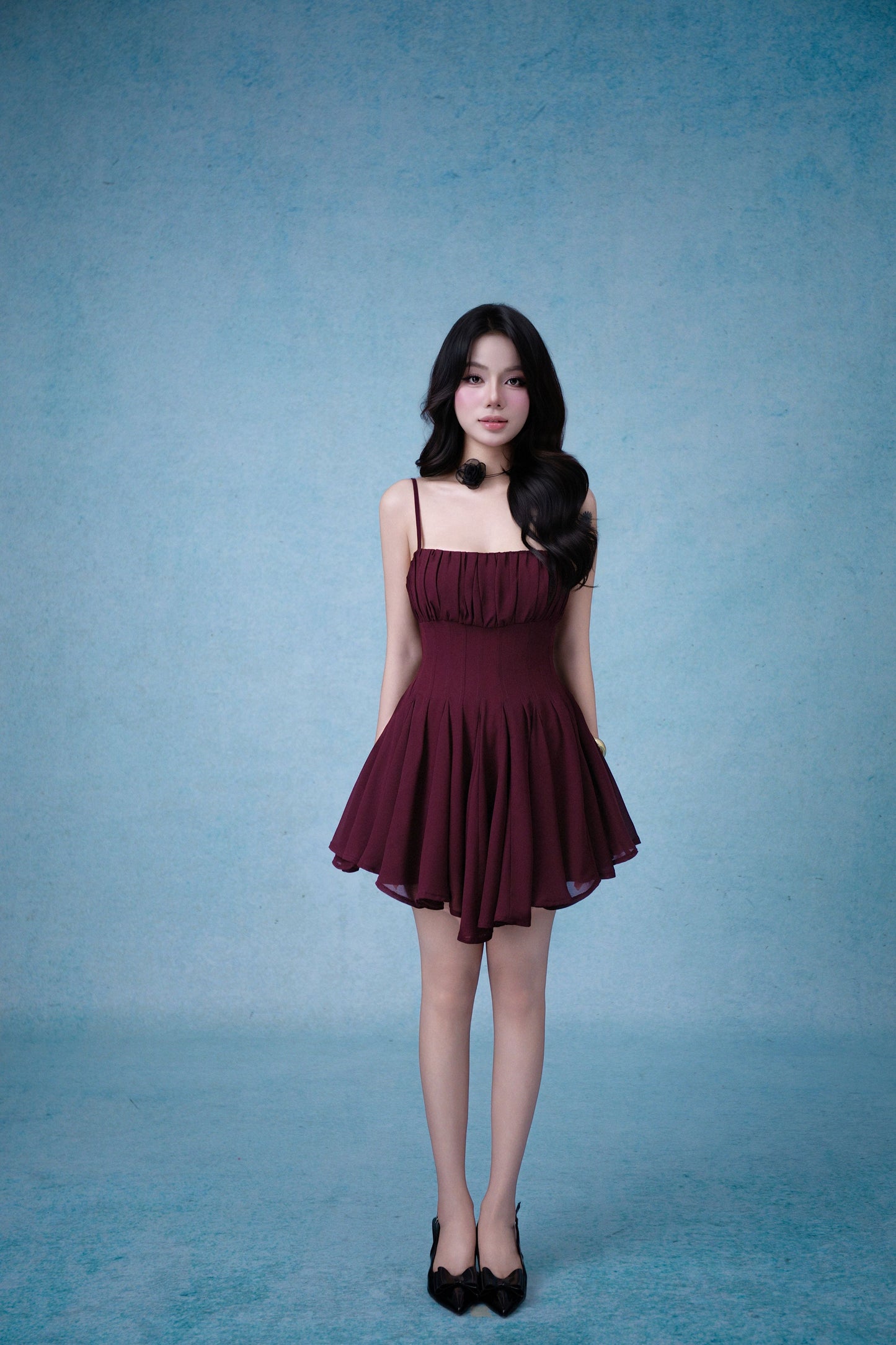 Hera Mini Dress In Burgundy