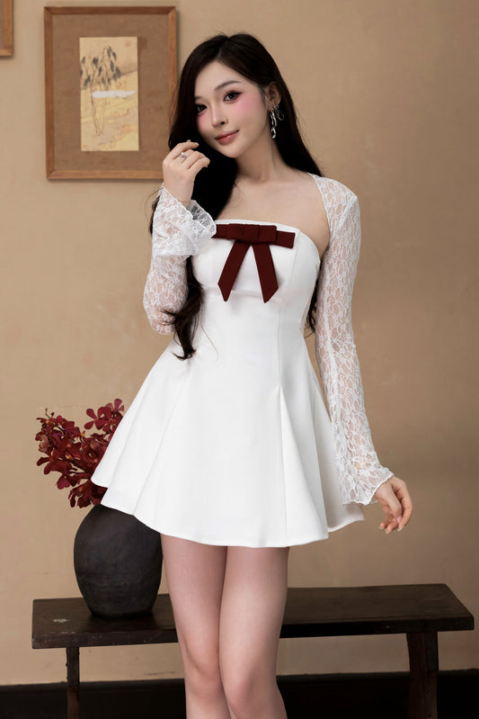 Vivienne Mini Dress with Lace Bolero (Detachable Ribbon)