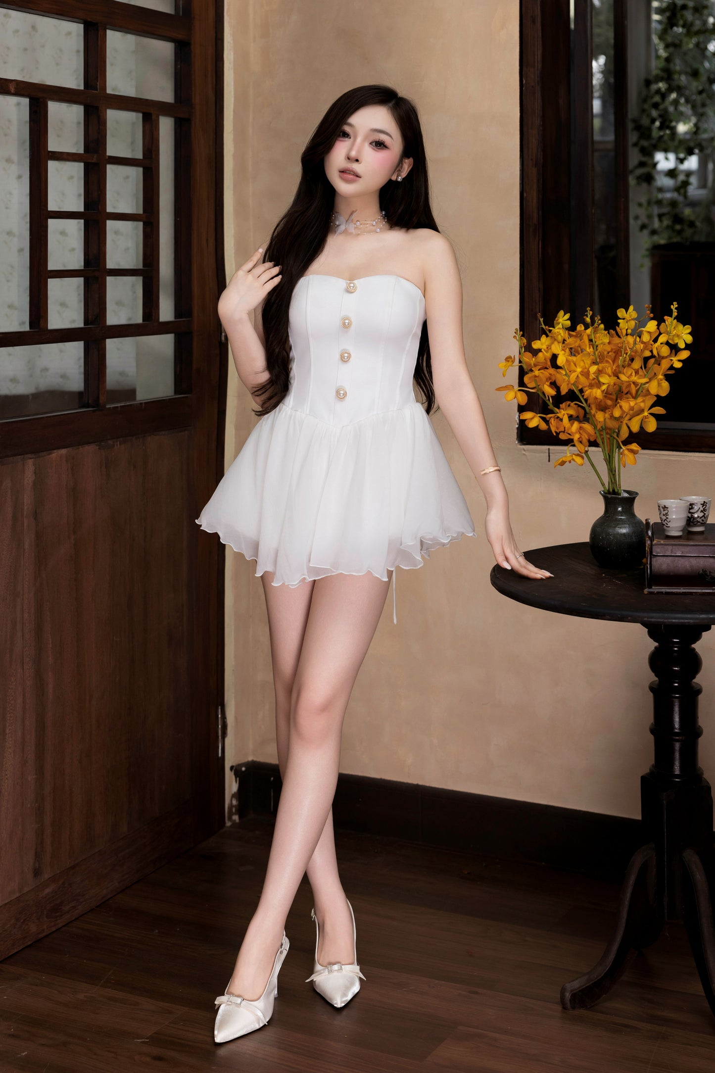 Alessia Corset Romper Petite Dress