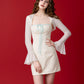 Lyla Corset Lacing Texture Floral Mini Dress