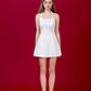 Laselle Ribbon Mini Halter Dress - White