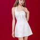 Laselle Ribbon Mini Halter Dress - White