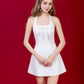 Laselle Ribbon Mini Halter Dress - White
