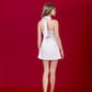 Laselle Ribbon Mini Halter Dress - White