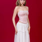 Lovia Ribbon Corset Top - Light Pink (No Boning - fake corset panelling)