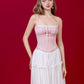 Lovia Ribbon Corset Top - Light Pink (No Boning - fake corset panelling)