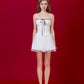 Lovia Ribbon Corset Top - White (No Boning - fake corset panelling)