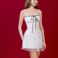 Lovia Ribbon Corset Top - White (No Boning - fake corset panelling)