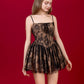 Lexi Lace Drop Waist Mini Dress - Black