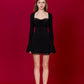 Maya Double Bell Sleeves Mini Long Sleeve Dress - Black