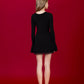 Maya Double Bell Sleeves Mini Long Sleeve Dress - Black