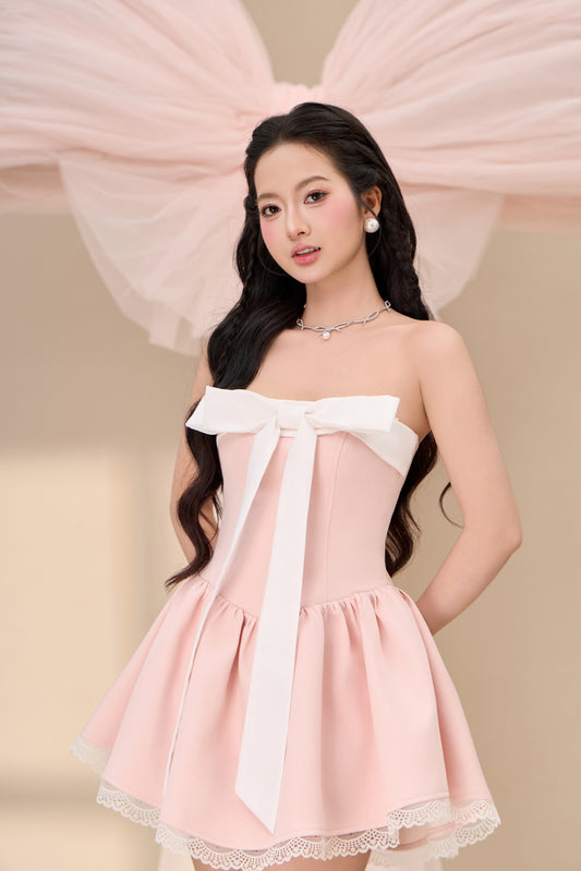 Vanelle Mega Ribbon Dress - Pink